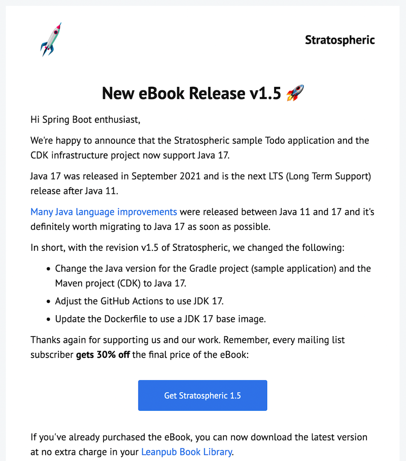 Stratospheric Post Release Mailing List Update